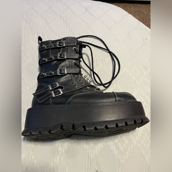 Demonia Black Platform Boots - Picture 1 of 6